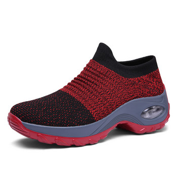 2023 Дамски обувки Въздушна възглавница Летящи тъкани спортни обувки Обувки Обувки за чорапи Модни обувки за плетене Дамски маратонки Обувки на платформа