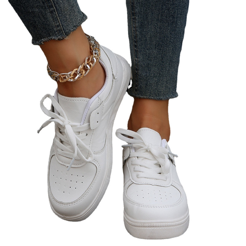 2023 Νέα μόδα μονόχρωμα γυναικεία παπούτσια με βαθύ στόμα casual outdoor βουλκανιζέ παπούτσια Στρογγυλά παπούτσια με κορδόνια Παπούτσια Μεγάλα παπούτσια