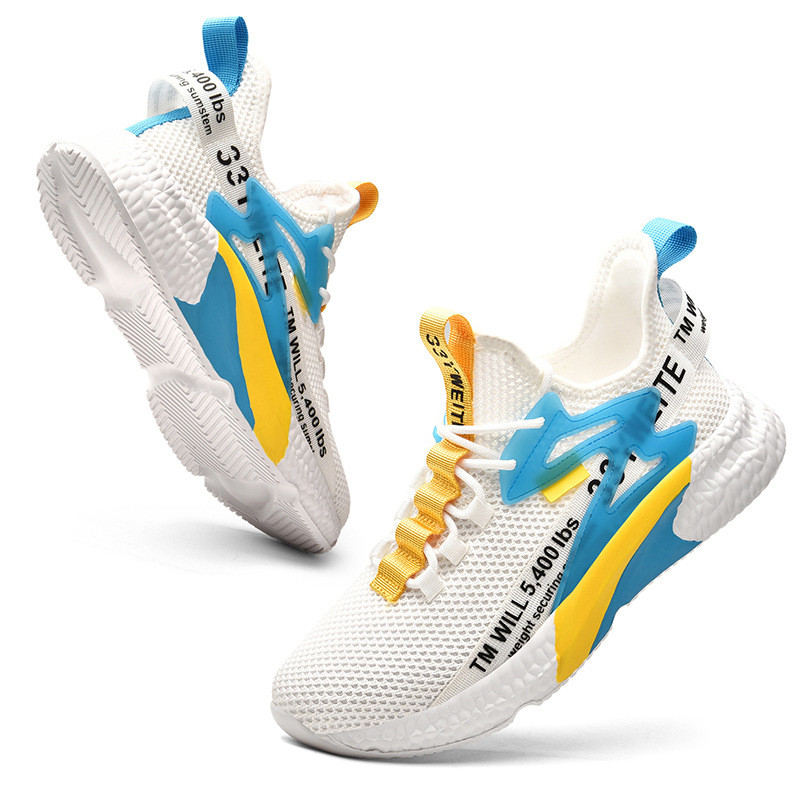 Férfi Séta Cipők Fiatalok Diák futócipők Könnyű alkalmi divat Rugalmas kültéri hálós nyári kocogás Sport edzőcipők Tenisz