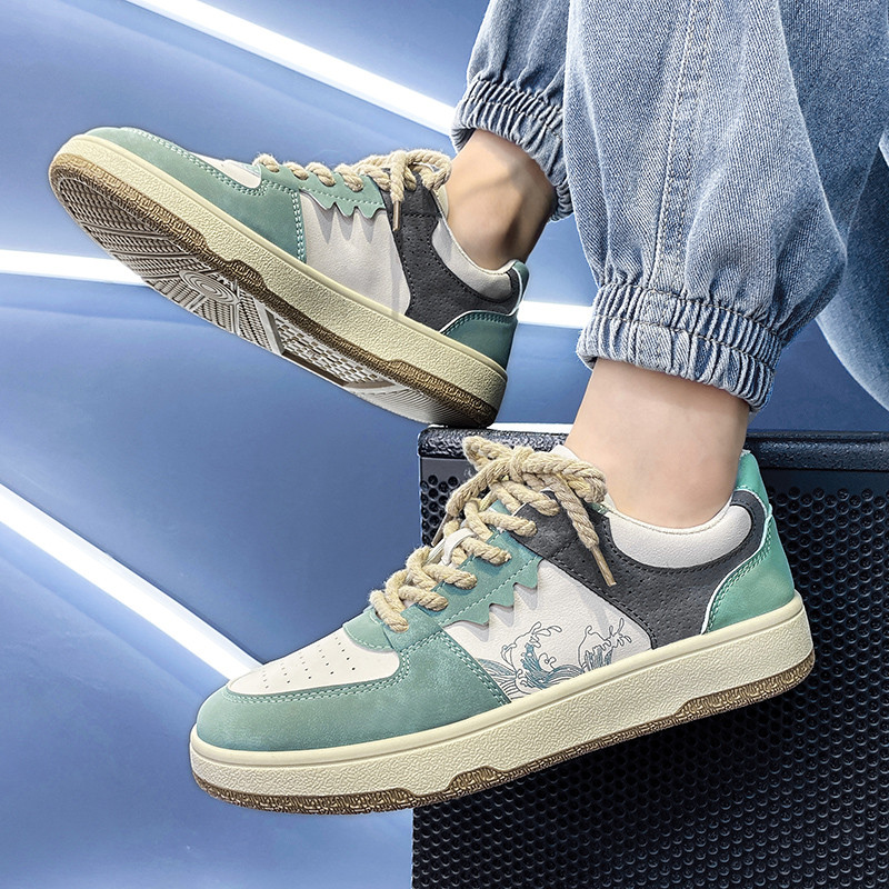 Muške tenisice 2022. Jesen Nova moda Valoviti print Trend koji blokira boje Ležerne cipele Vulkanizirana muška cipela za skejtbord otporna na habanje