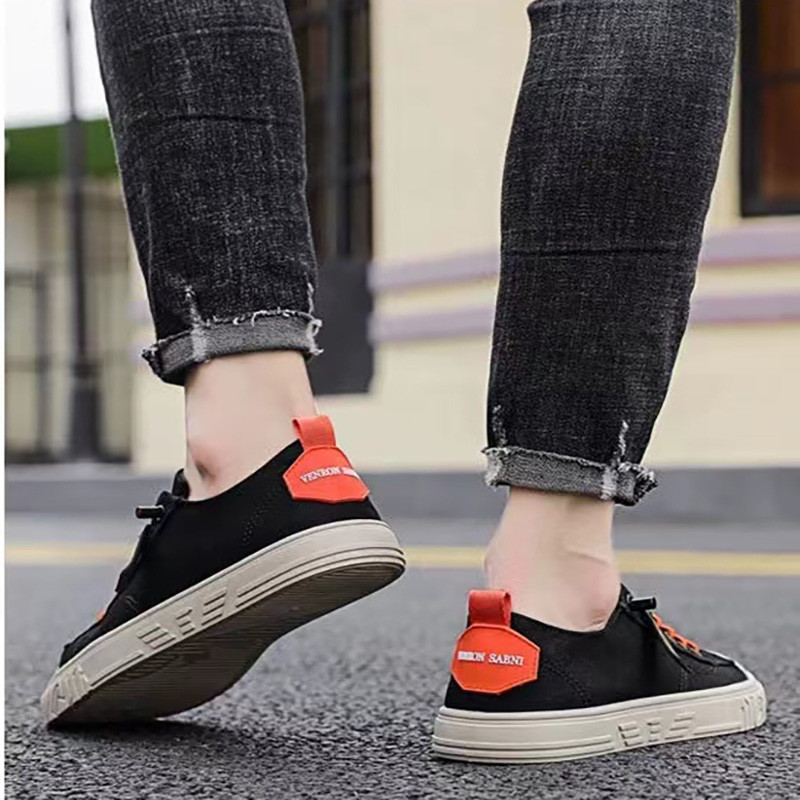 Divatos tinédzser gördeszkás cipők Férfi alacsony szárú vászon tornacipők Alkalmi gyaloglábak