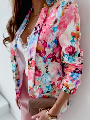 2023 New Fashion Blazers for Women Print Ανοιξιάτικο παλτό Casual Small Blazer Γυναικείο παλτό