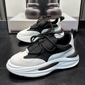 Παπούτσια για τρέξιμο με παχιά σόλα αθλητικά μαλακή σόλα για άντρες 2023 Καλοκαίρι Νέα αναπνέοντα ψηλά παπούτσια Μικρά καθημερινά παπούτσια σε στυλ Χονγκ Κονγκ