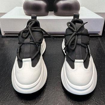 Παπούτσια για τρέξιμο με παχιά σόλα αθλητικά μαλακή σόλα για άντρες 2023 Καλοκαίρι Νέα αναπνέοντα ψηλά παπούτσια Μικρά καθημερινά παπούτσια σε στυλ Χονγκ Κονγκ