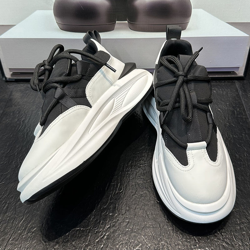 Παπούτσια για τρέξιμο με παχιά σόλα αθλητικά μαλακή σόλα για άντρες 2023 Καλοκαίρι Νέα αναπνέοντα ψηλά παπούτσια Μικρά καθημερινά παπούτσια σε στυλ Χονγκ Κονγκ