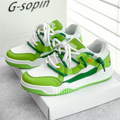 Harajuku rohelised rulajalatsid meestele Nahast meeste vabaaja tossud koos platvormiga Mood mugavad meeste rulajalatsid