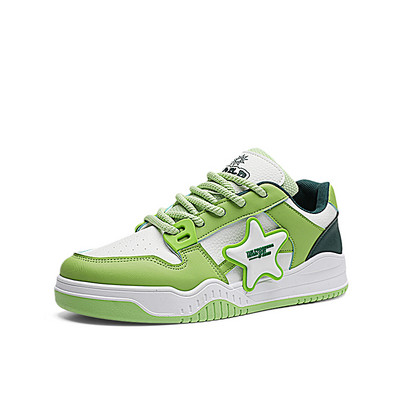 Harajuku rohelised rulajalatsid meestele Nahast meeste vabaaja tossud koos platvormiga Mood mugavad meeste rulajalatsid