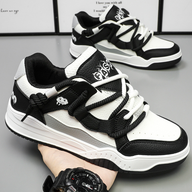 Harajuku rohelised rulajalatsid meestele Nahast meeste vabaaja tossud koos platvormiga Mood mugavad meeste rulajalatsid