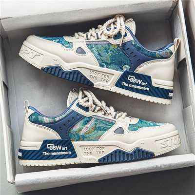 Ανδρικά παπούτσια 2023 Φθινοπωρινά Νέα Flat Breathable Fashion Lace Up Αθλητικά Ανδρικά Comfort Sport Παπούτσια για τρέξιμο σε εξωτερικό χώρο Zapatillas Hombre