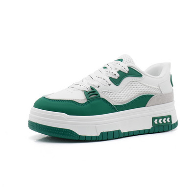 Nove ženske cipele iz 2023. Mrežaste PU sportske cipele s dubokim ustima, ležerne, udobne vulkanizirane cipele, ženske cipele s ravnim dnom s okruglim prstima