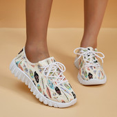 Γυναικεία αθλητικά παπούτσια με χαμηλό τακούνι από βαμβακερό ύφασμα 2023 Hot Sale Ανοιξιάτικη/Φθινοπωρινή με κορδόνια Εκτύπωση Μικτών χρωμάτων Γυναικεία παπούτσια Vulcanize
