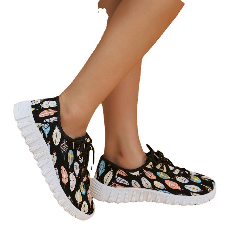 Γυναικεία αθλητικά παπούτσια με χαμηλό τακούνι από βαμβακερό ύφασμα 2023 Hot Sale Ανοιξιάτικη/Φθινοπωρινή με κορδόνια Εκτύπωση Μικτών χρωμάτων Γυναικεία παπούτσια Vulcanize