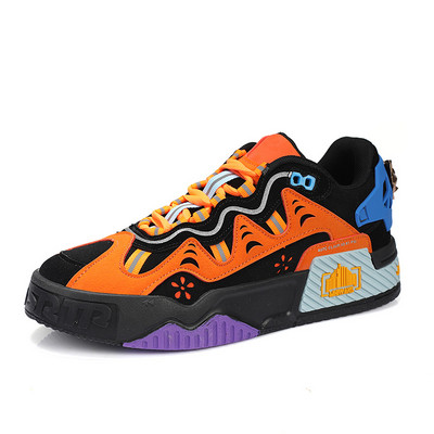 Őszi Retro narancssárga férfi alkalmi sportcipő Platform márka Trend gördeszka cipő Férfi Kiváló minőségű csúszásmentes férfi gördeszka cipők