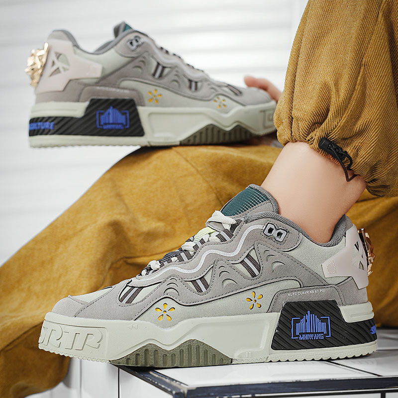 Őszi Retro narancssárga férfi alkalmi sportcipő Platform márka Trend gördeszka cipő Férfi Kiváló minőségű csúszásmentes férfi gördeszka cipők