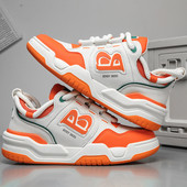 Μόδα Πορτοκαλί γράμματα Skateboard Sneakers για Άντρες Streetwear Ανδρικά αθλητικά παπούτσια Πλατφόρμας Ανδρικά Αθλητικά παπούτσια Harajuku Chunky Casual Sneakers Unisex