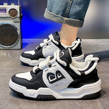 Μόδα Πορτοκαλί γράμματα Skateboard Sneakers για Άντρες Streetwear Ανδρικά αθλητικά παπούτσια Πλατφόρμας Ανδρικά Αθλητικά παπούτσια Harajuku Chunky Casual Sneakers Unisex