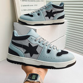 Modne reflektirajuće zvjezdane cipele, muške trendi platforme, ležerne muške cipele za skejtbord, jesen, zima, vanjske visoke tenisice za muškarce