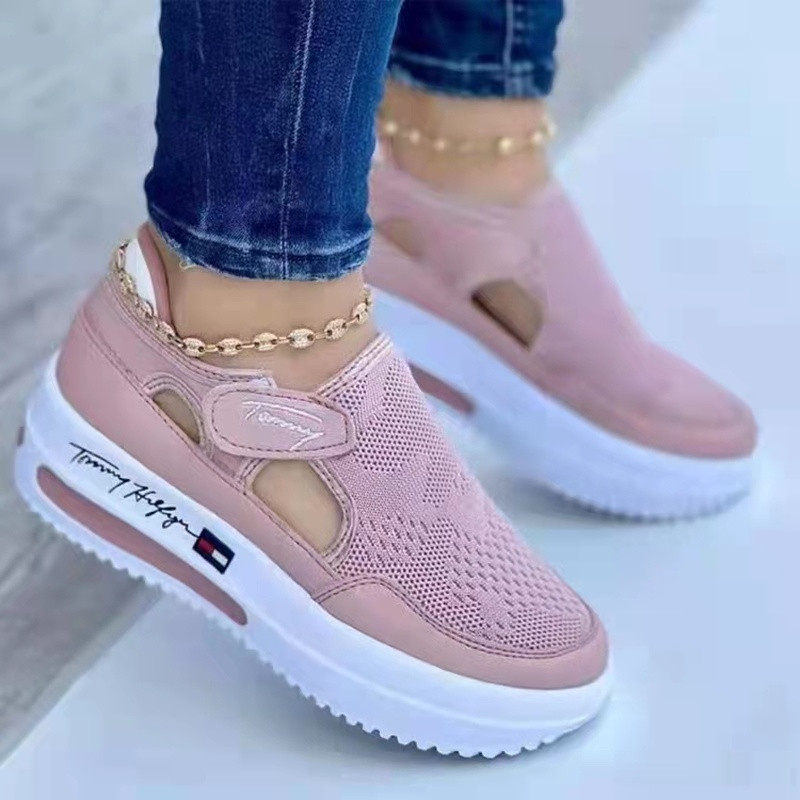 2022 m. pavasario moteriški sportbačiai storu padu, laisvalaikio kvėpuojantis sportinis dizainas, vulkanizuoti batai, madingi patogūs lauko batai moterims