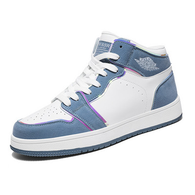 Modne visoke ženske cipele 2023 Pu kožne šivaće zdepaste ležerne ženske tenisice Tenisice Star Same Luksuzne čizme