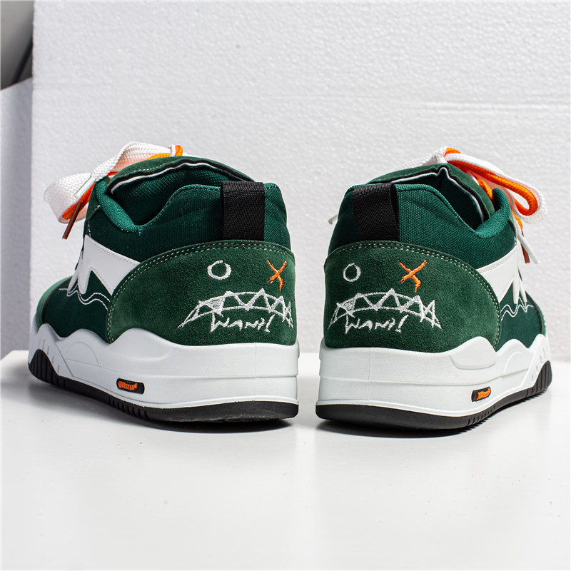 Harajuku stil Zelene muške ležerne tenisice Skateboard Dizajnerske niske cipele Platforma Muške platnene tenisice Streetwear Cipele za rolanje