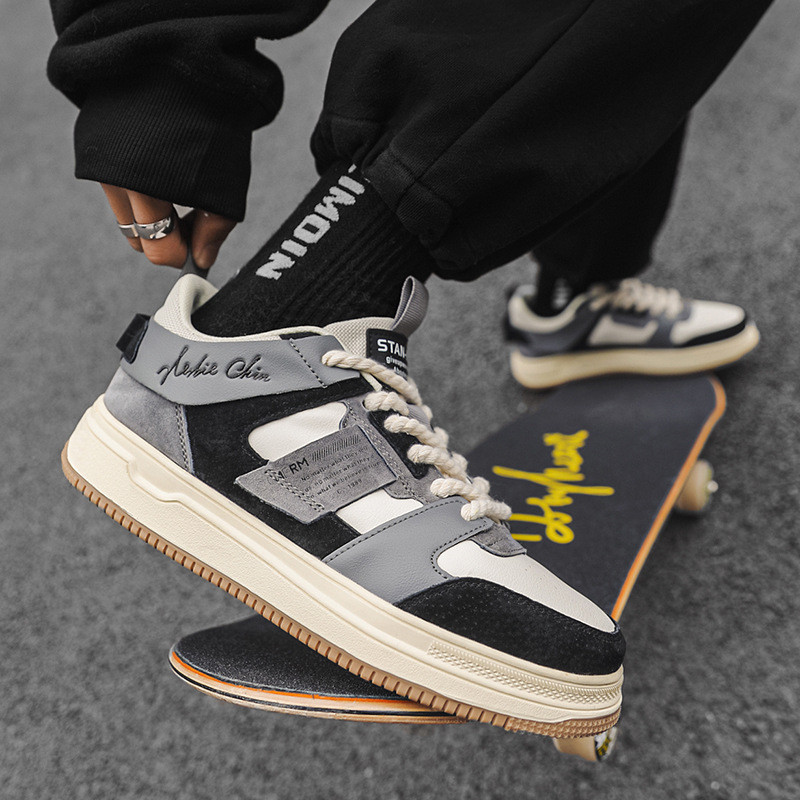 Tavaszi őszi zöld vaskos férfi gördeszkacipő divat, kiváló minőségű tervezői tornacipő férfi kényelmes alkalmi férfi sportcipő