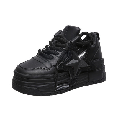 2023 új tavaszi női vaskos tornacipők Dizájner Apa Cipők Platform Ulzzang Bőr Cipők Őszi légáteresztő alkalmi sportcipők