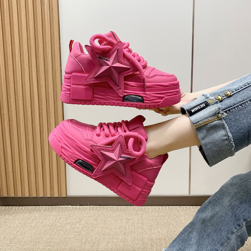 2023 új tavaszi női vaskos tornacipők Dizájner Apa Cipők Platform Ulzzang Bőr Cipők Őszi légáteresztő alkalmi sportcipők