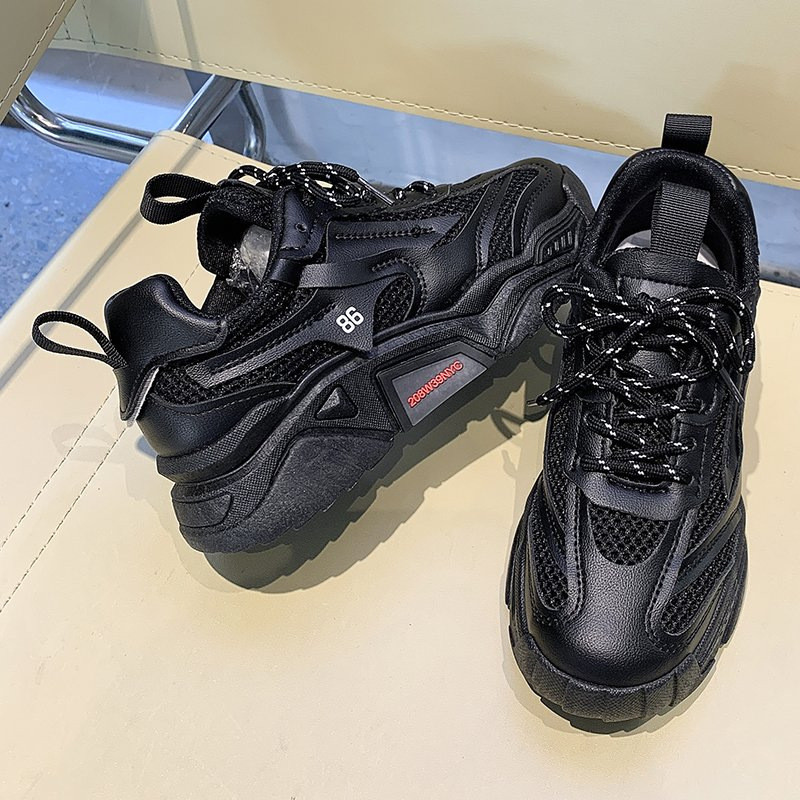 Tavaszi rózsaszín tornacipő Légáteresztő vastag talp Fűzős Sport Alkalmi Cipők Női Divatos Slip On 2023 Kültéri sétacipő