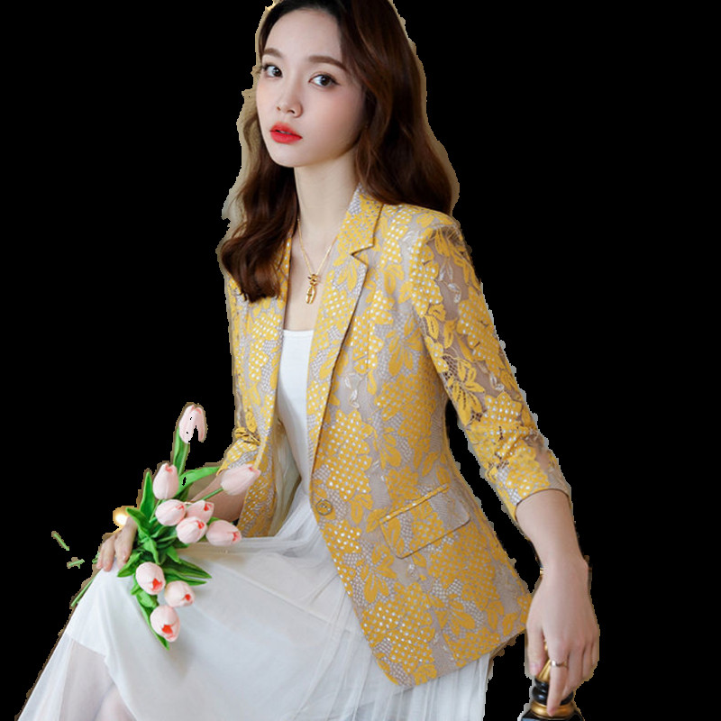 Čipkasto odijelo Ženski kaput 2023. Novo proljeće i ljeto Tanka nova korejska moda Temperamentna uska ženska jakna za slobodno vrijeme