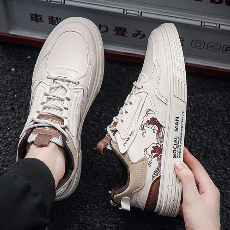 Meeste kingad Hingavad lauajalatsid Hiina stiilsed võrkkangast valged tudengikingad vabaajamood Paelad lamedad kingad