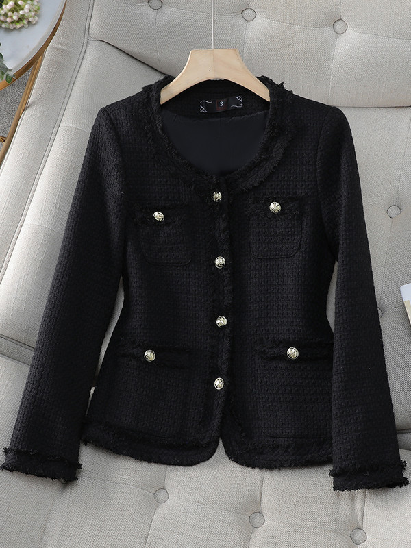 Μόδα ροζ μπεζ μπλε μαύρο casual γυναικείο μπλέιζερ με μακρυμάνικο μονό στήθος O-neck λεπτό γυναικείο χειμερινό μπουφάν