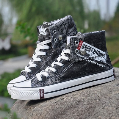 Ανοιξιάτικα και φθινοπωρινά ψηλά ανδρικά καμβά παπούτσια Επώνυμα σχεδιαστής Ανδρικά καθημερινά παπούτσια Lace Up Ανδρικά ίσια παπούτσια από καουτσούκ