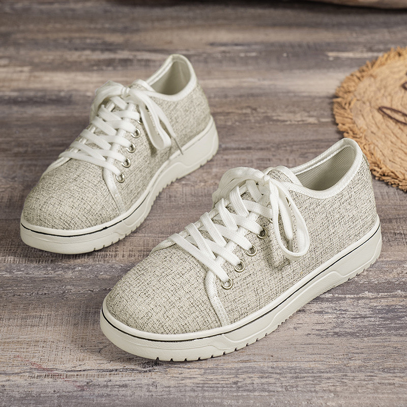 Naiste paeltega esiosa lõuendist kingad, madalad, hingavad vabaaja tossud naistele, 2023. aasta sügisene libisemiskindlad lamedad tossud, naine Zapatas Mujer