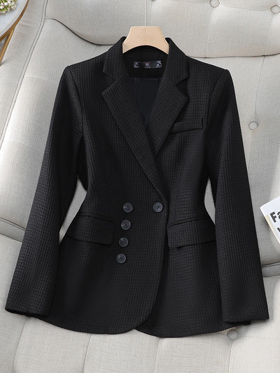 Női alkalmi blézer női narancssárga zöld fekete őszi téli női hosszú ujjú, egysoros gombos dekorációs kabát