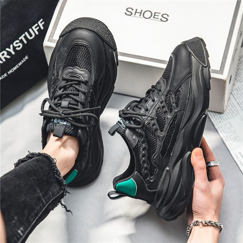 Új, 2023-as férfi tornacipők, hétköznapi futóhálós sportcipők légáteresztő retro cipők divatos könnyű, fűzős, magasságnövelő