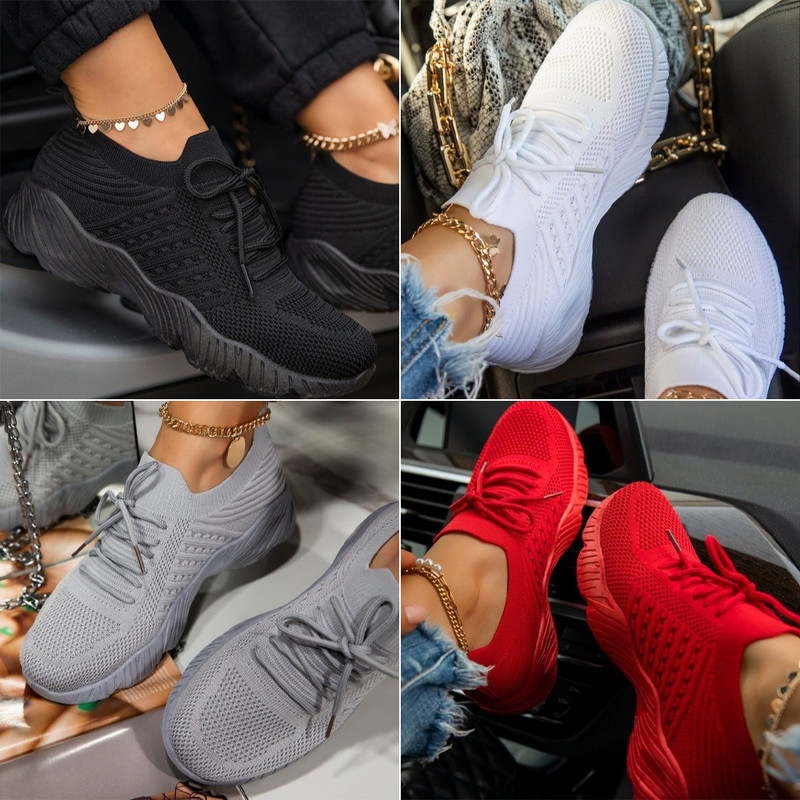 Nagy méretű női tornacipő Női tenisz Sport tornaterem futócipők Fűzős alkalmi cipők Hálós, légáteresztő Zapatillas Mujer