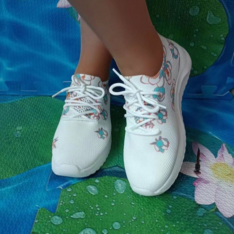 Ženske mrežaste čarape s motivom cvijeća Sportske ležerne čarape Cipele Prozračne lagane taupe haljine Sandale za žene Zapatilla