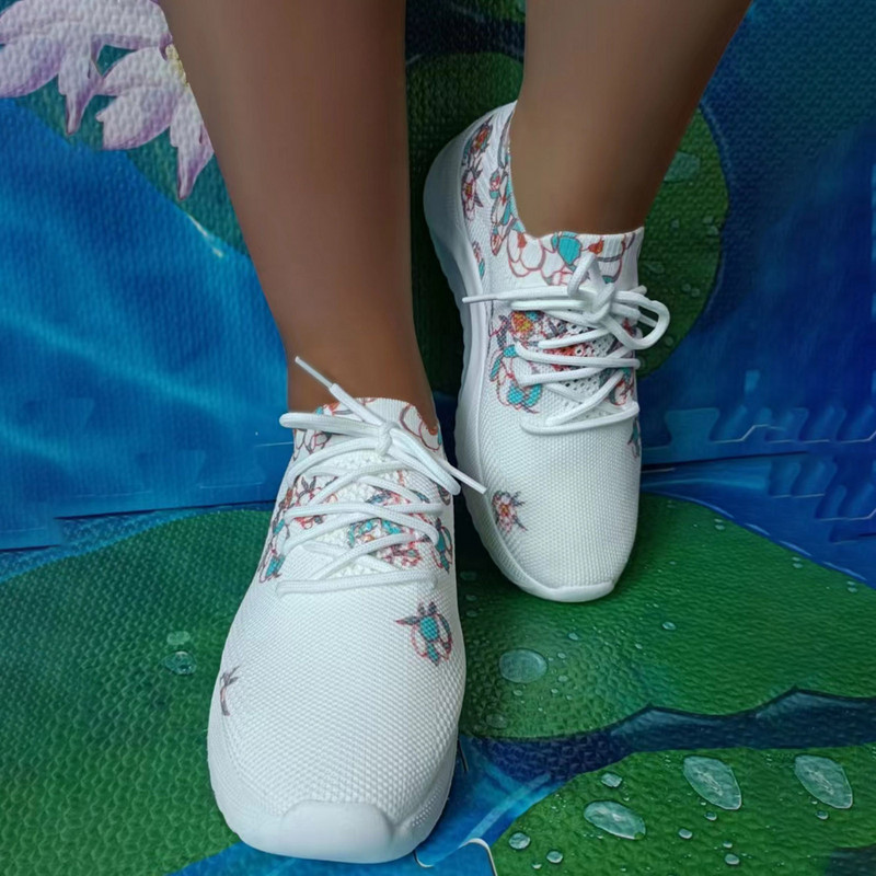 Ženske mrežaste čarape s motivom cvijeća Sportske ležerne čarape Cipele Prozračne lagane taupe haljine Sandale za žene Zapatilla