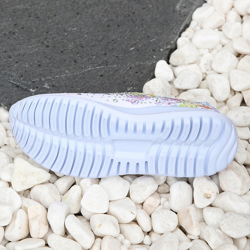 Ženske ravne jesenske prozračne pletene tenisice s mekim printom, ženske cipele u kineskom stilu, ležerne cipele s cvijećem, velika veličina 43