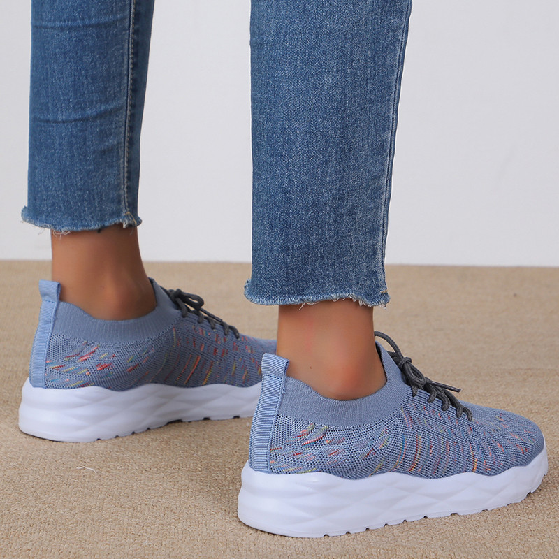 Rimocy Ελαφρύ Slip On Platform Γυναικεία Μόδα Πολύχρωμα Πλεκτά Παπούτσια Κάλτσα Γυναικεία Casual Παπούτσια για Τρέξιμο Γυναικεία