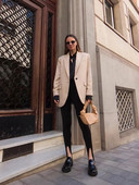 SLMD Ženska moda Ležerni šik sako s jednim gumbom Ženski sako sa urezanim džepovima Kaputi Ženska elegantna ulična odjeća