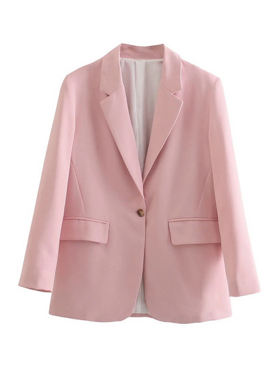 SLMD Ženska moda Ležerni šik sako s jednim gumbom Ženski sako sa urezanim džepovima Kaputi Ženska elegantna ulična odjeća