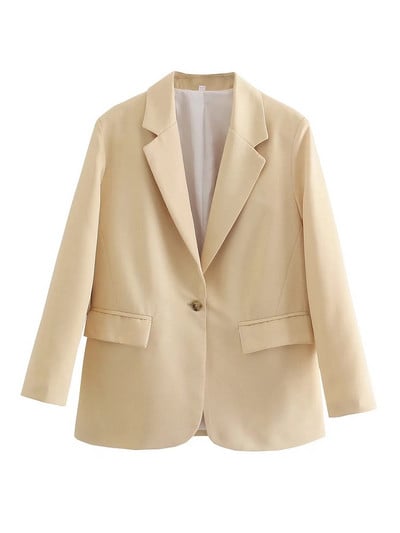 SLMD Ženska moda Ležerni šik sako s jednim gumbom Ženski sako sa urezanim džepovima Kaputi Ženska elegantna ulična odjeća