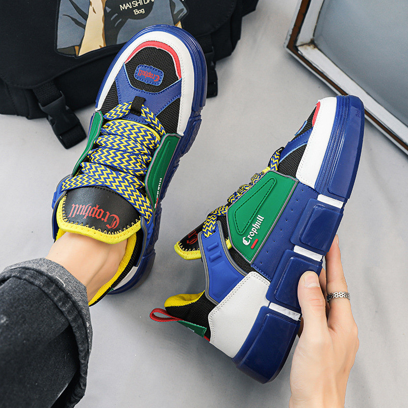 Proljetne trendi šarene dizajnerske cipele Muške prozračne cipele za skejtbord Muške ulične hip-hop tenisice Platforma cipele za muškarce