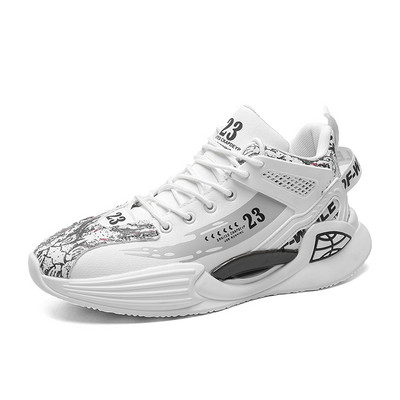 Férfi Cipők Futócsizmák Divat Szabadtéri Kocogás Sportcipők Hálós Légáteresztő Párnázás Fekete Kosár Lábbeli Férfi Nagy méret