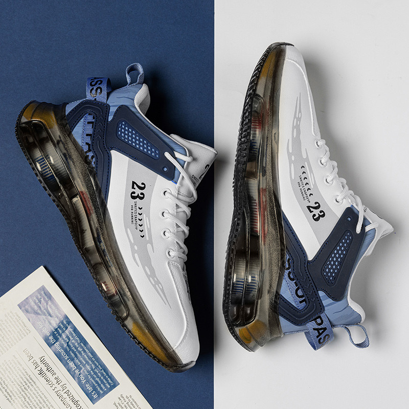 Férfi Cipők Futócsizmák Divat Szabadtéri Kocogás Sportcipők Hálós Légáteresztő Párnázás Fekete Kosár Lábbeli Férfi Nagy méret