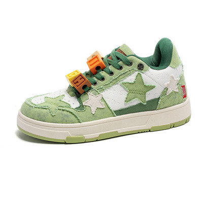 Ανδρικά αθλητικά παπούτσια Skateboard Style Harajuku Green Star Αθλητικά παπούτσια Vulcanized Ανδρικά αθλητικά παπούτσια που αναπνέουν επώνυμα αθλητικά παπούτσια ανδρικά παπούτσια για σκέιτμπορντ