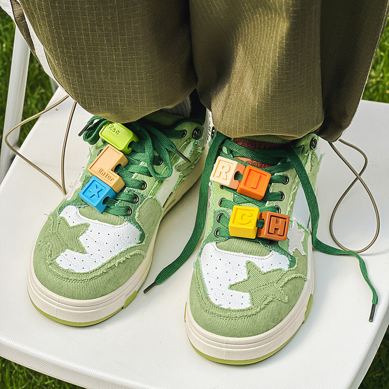 Harajuku Style muške tenisice za skateboard Green Star vulkanizirane sportske cipele Muške prozračne dizajnerske tenisice Muške cipele za skateboard