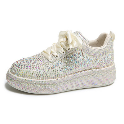 Γυναικεία αθλητικά παπούτσια σχεδιαστών 2023 Νέα γυαλιστερά στρας Γυναικεία παπούτσια Vulcanize Plus Size 43 Fashion Platform Casual Παπούτσια Γυναικεία