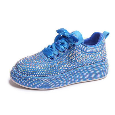 Γυναικεία αθλητικά παπούτσια σχεδιαστών 2023 Νέα γυαλιστερά στρας Γυναικεία παπούτσια Vulcanize Plus Size 43 Fashion Platform Casual Παπούτσια Γυναικεία